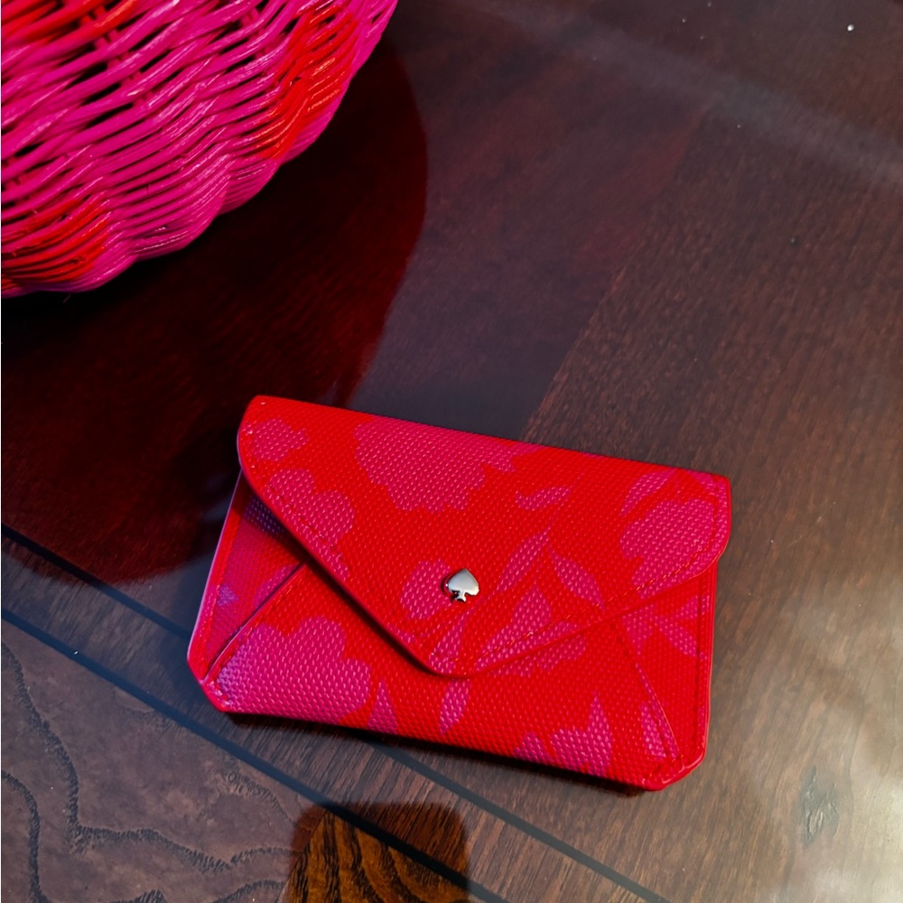 KATE SPADE Pink and Orange Woven Bag & Card Case (NEW) - Picture 4 of 5